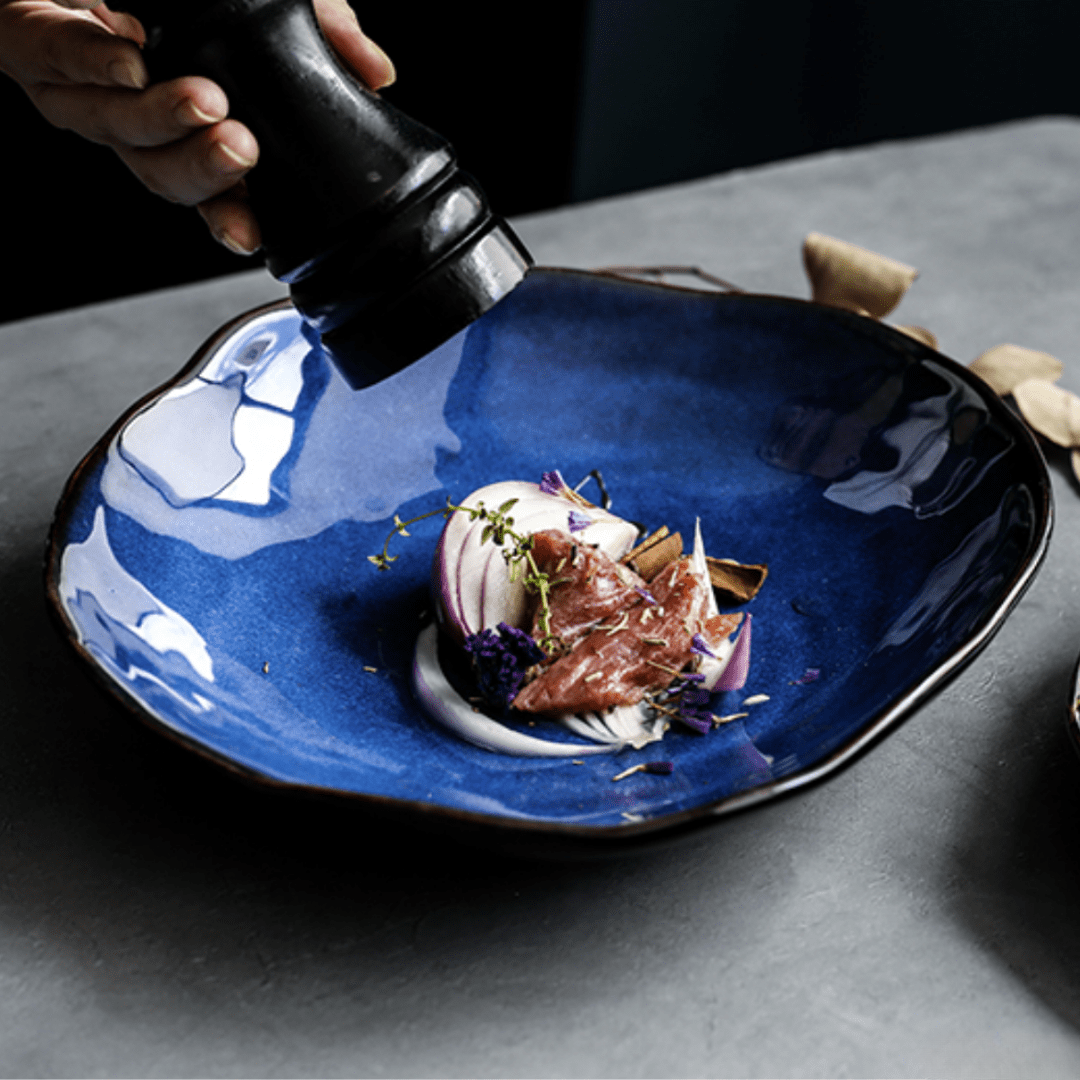 Ocean Waves Azure Blue Plates
