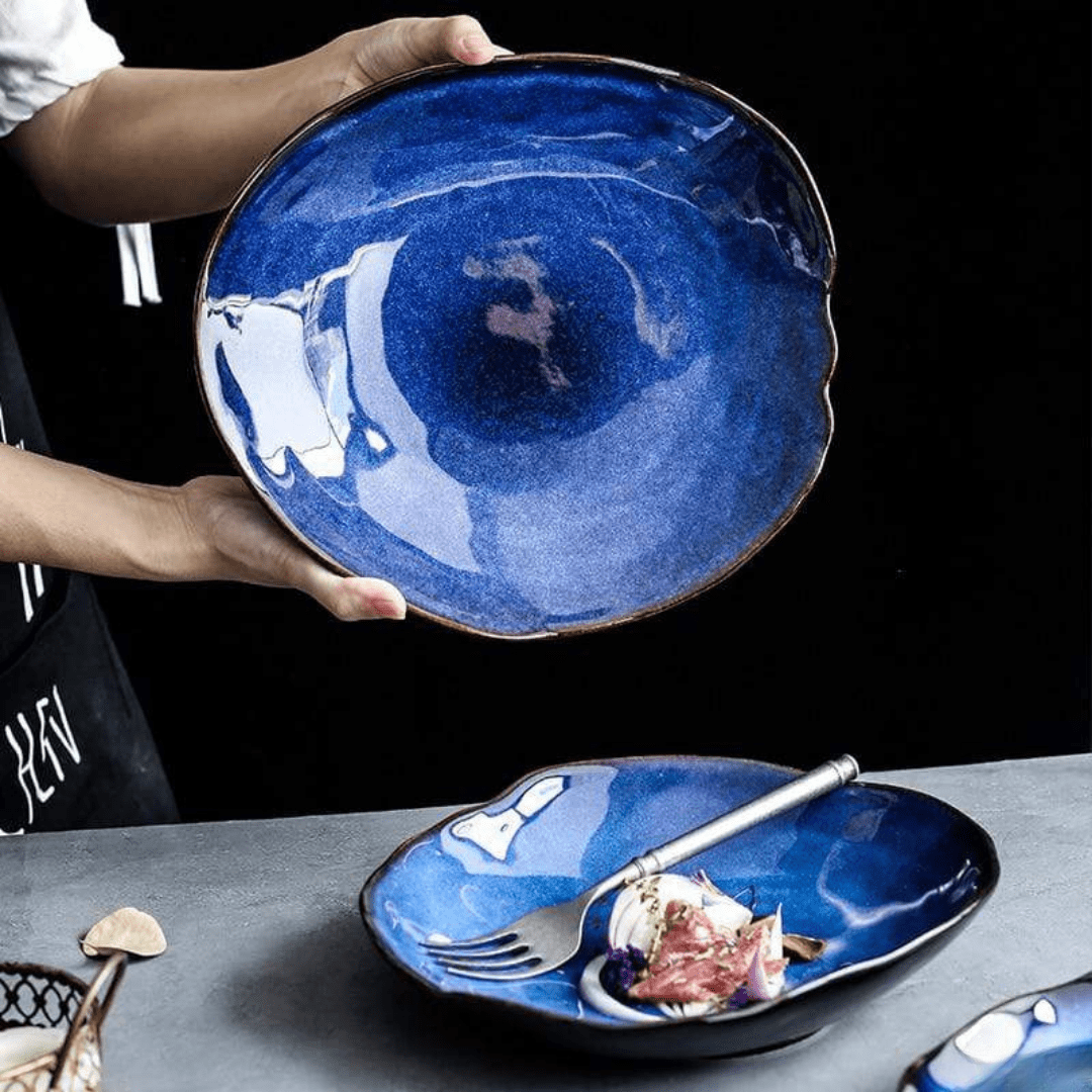 Ocean Waves Azure Blue Plates