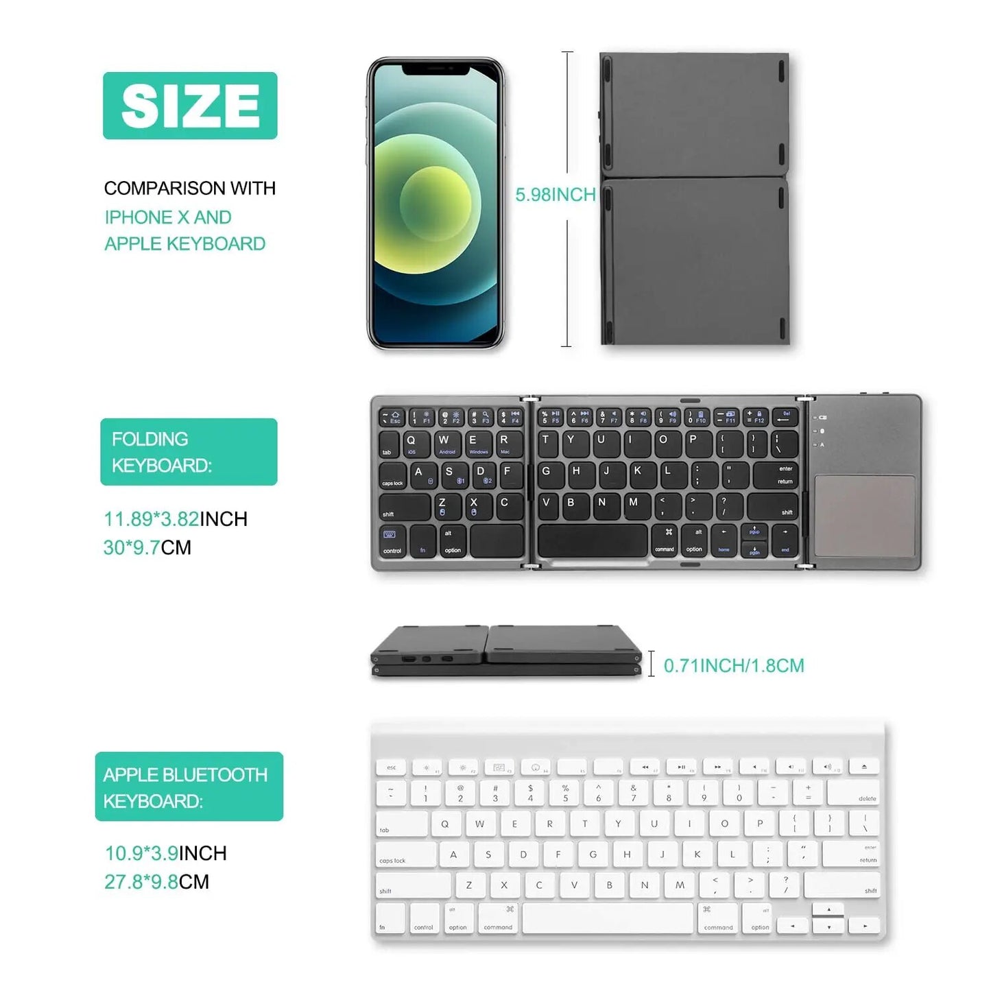 PocketBoard™ - Bluetooth Wireless Folding Keyboard