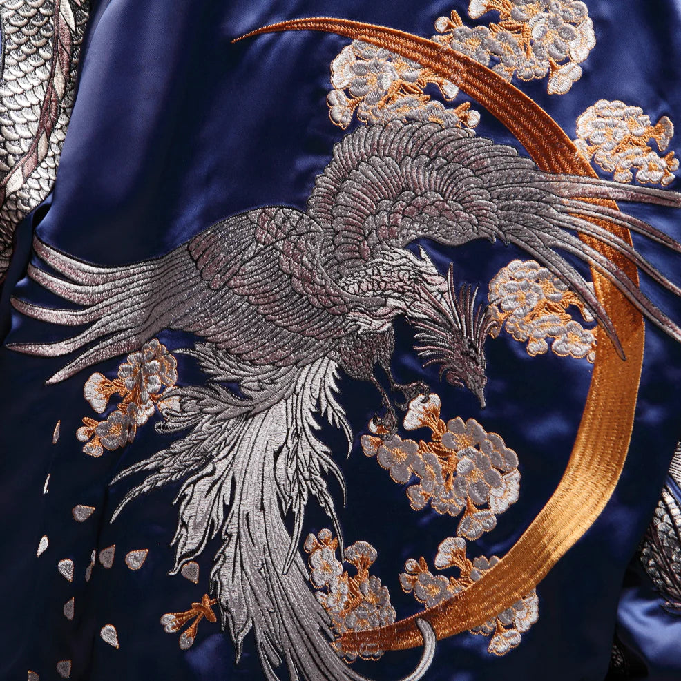 Twin Dragon Blaze Sukajan Bomber Jacket