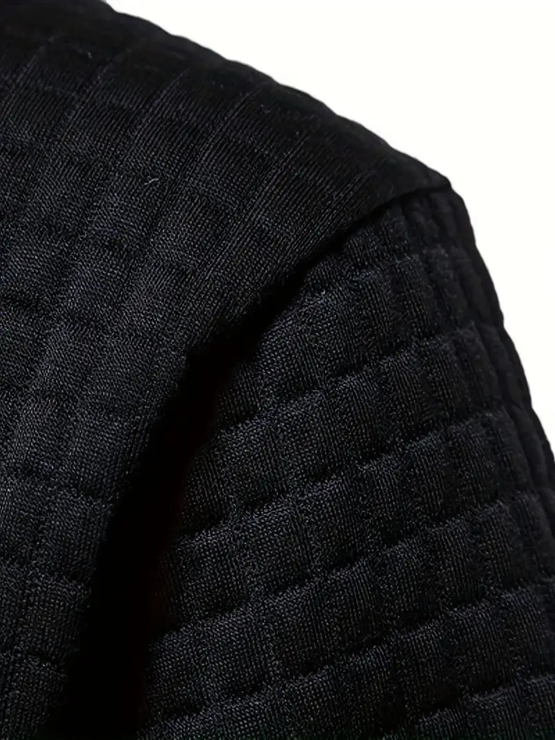 Waffle Pattern Comfort Pullover Hoodie