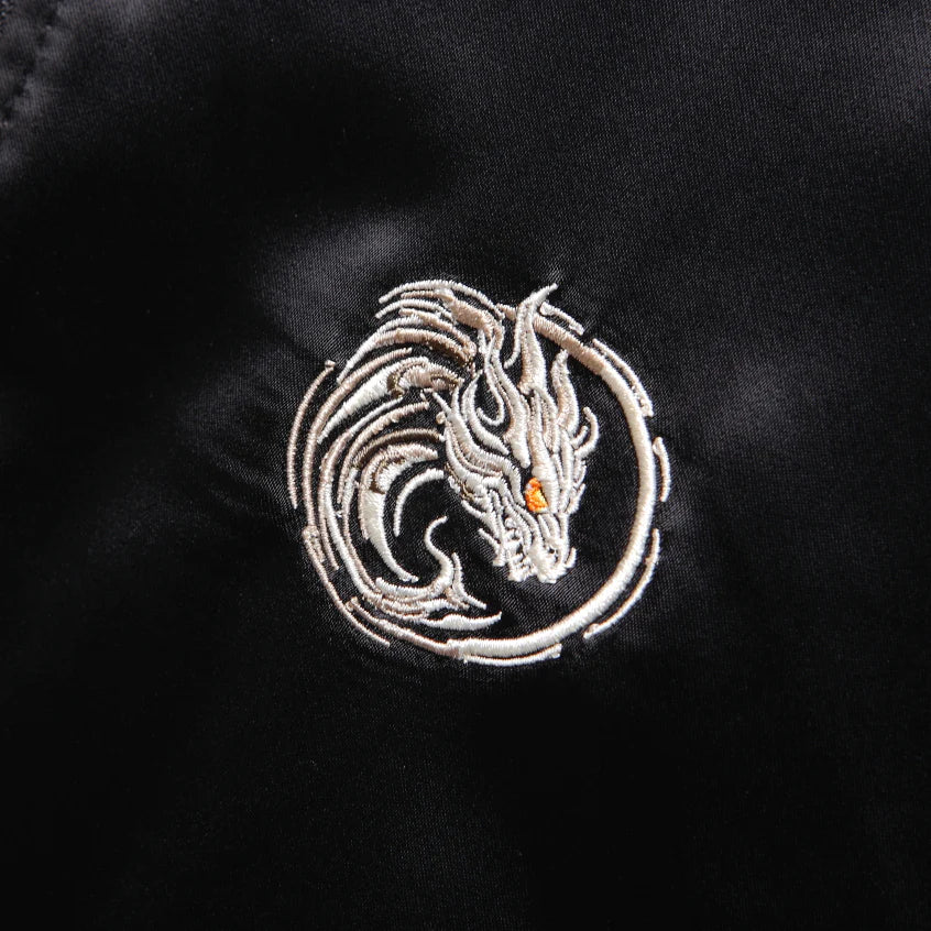 Majestic Blue Dragon Sukajan Bomber Jacket