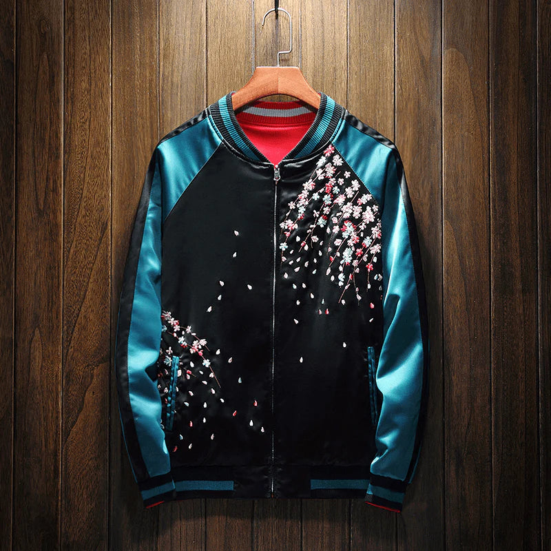 Yin and Yang Fish Sukajan Bomber Jacket (Reversible)
