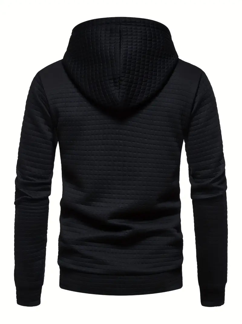 Waffle Pattern Comfort Pullover Hoodie