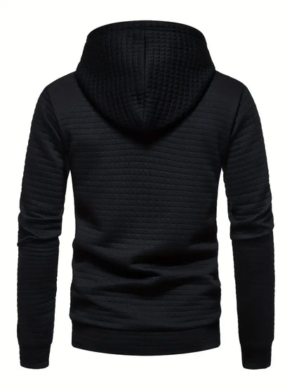 Waffle Pattern Comfort Pullover Hoodie