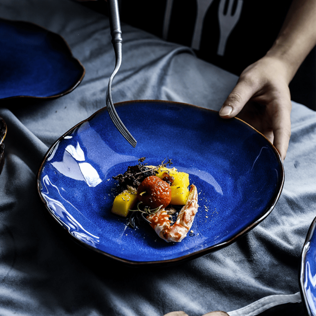 Ocean Waves Azure Blue Plates
