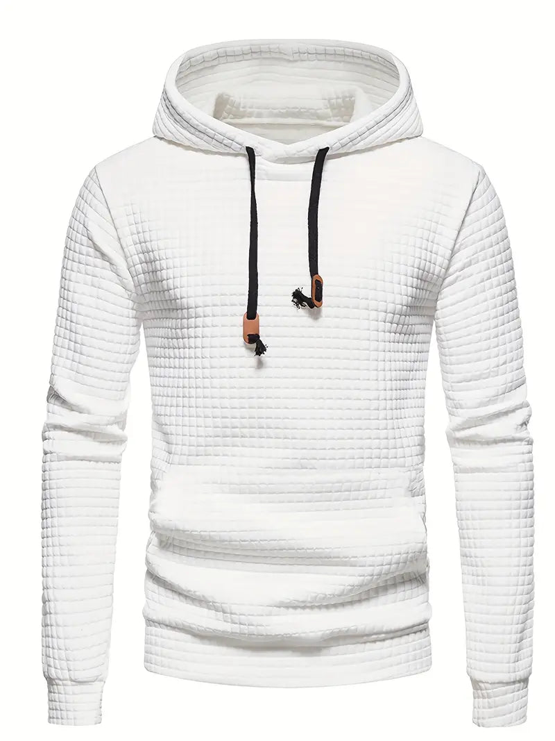 Waffle Pattern Comfort Pullover Hoodie