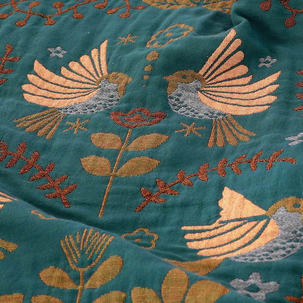 Reversible Stockholm Bird Throw Blanket