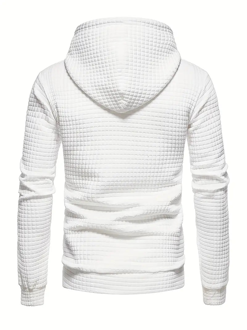 Waffle Pattern Comfort Pullover Hoodie