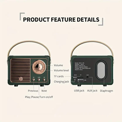 Retro Bluetooth Stereo Sound Speaker