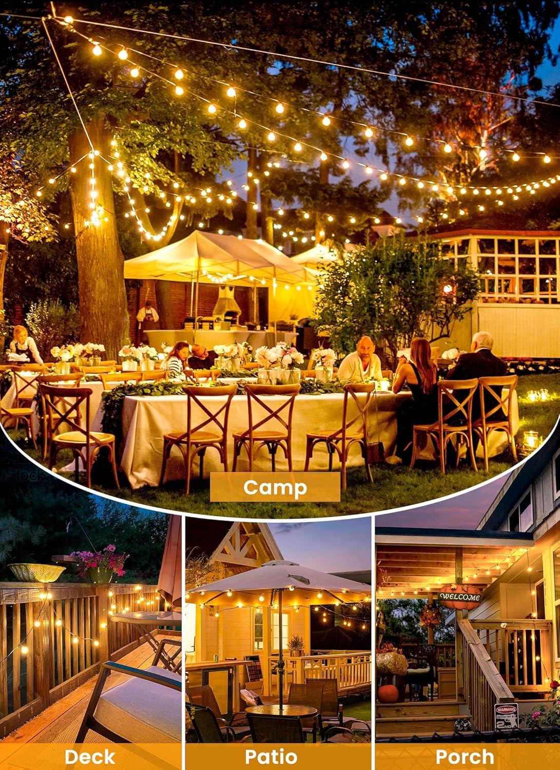 SunSaver (Solar Powered) Festoon Patio Lights