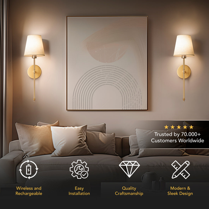 Wireless HaloLux Wall Sconces (Set of 2)