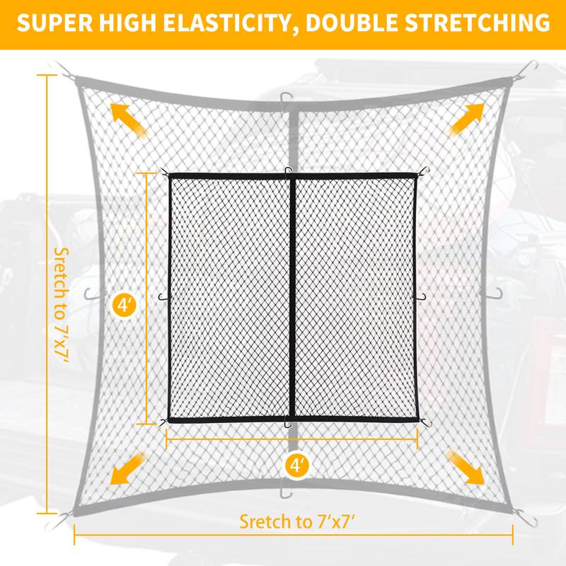 FlexNet - Highly Elastic Truck Bed Net (Double Layer)