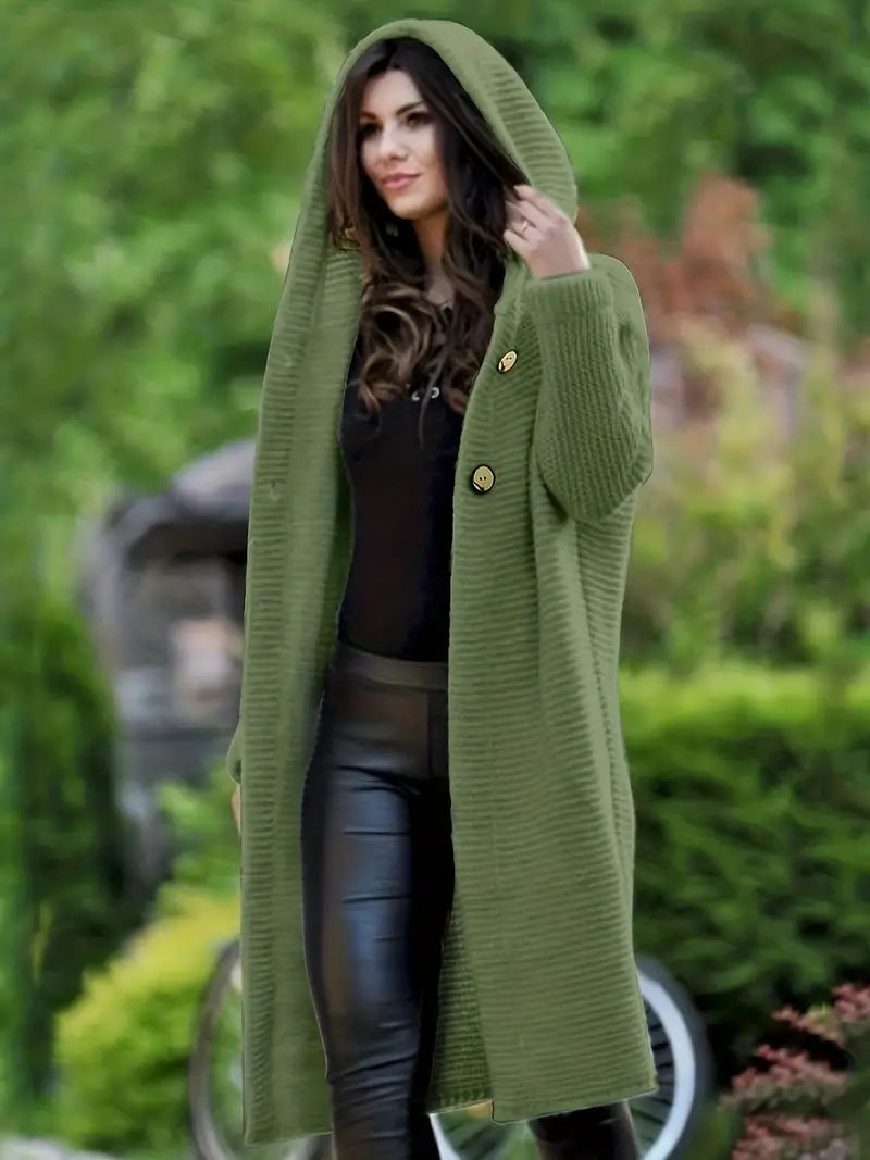 Everyday Adventure Hooded Button Front Cardigan