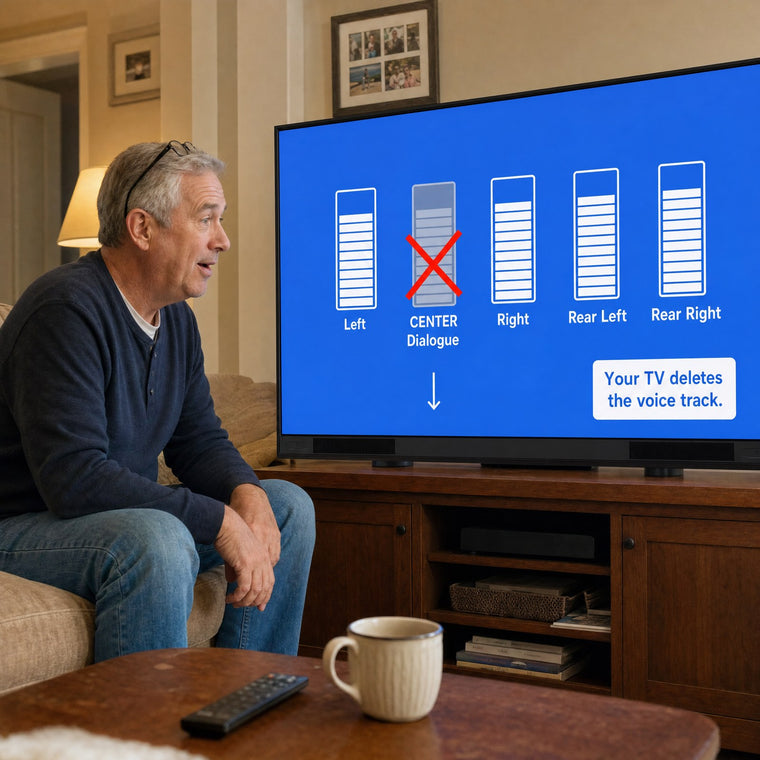 1. It Is Not Your Hearing. Your TV Deletes The Voice Track.