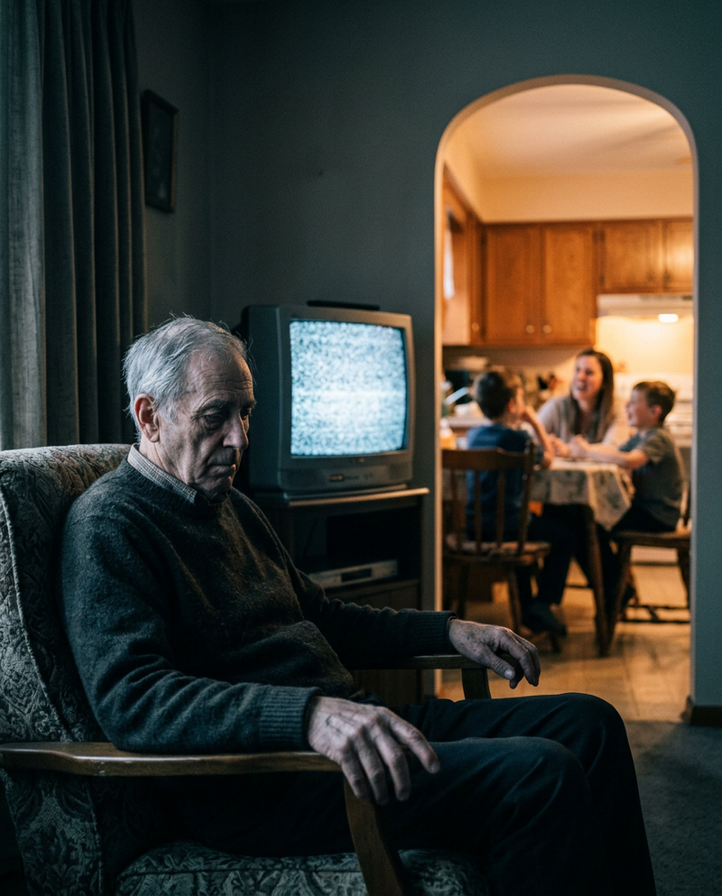 Senior woman reading alone in armchair