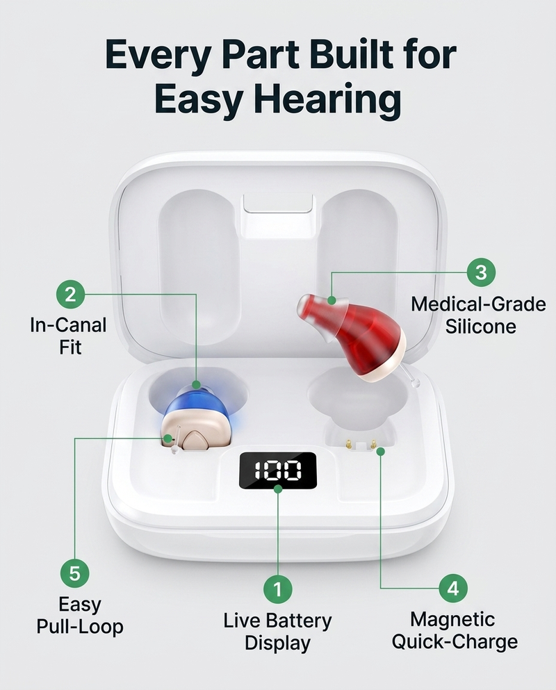 ClearSound Restore anatomy with feature callouts