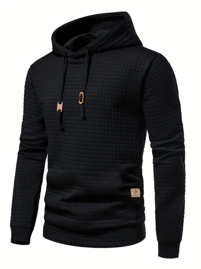 Waffle Pattern Comfort Pullover Hoodie