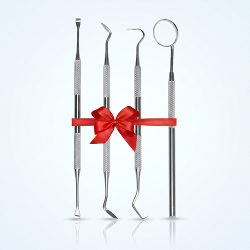 Free 4-piece stainless dental tool kit