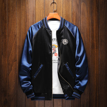 Majestic Blue Dragon Sukajan Bomber Jacket