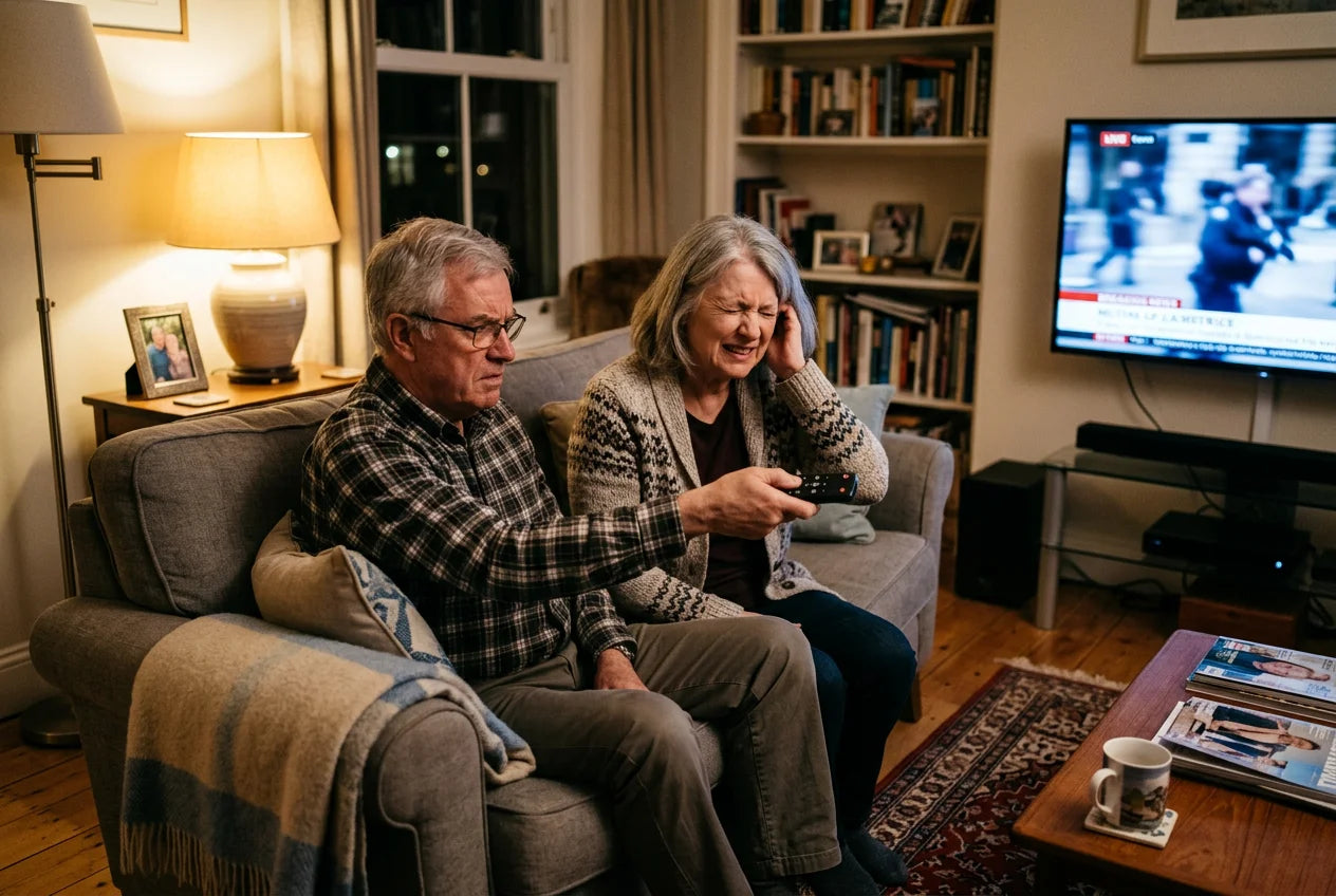 TV volume cranked up alone